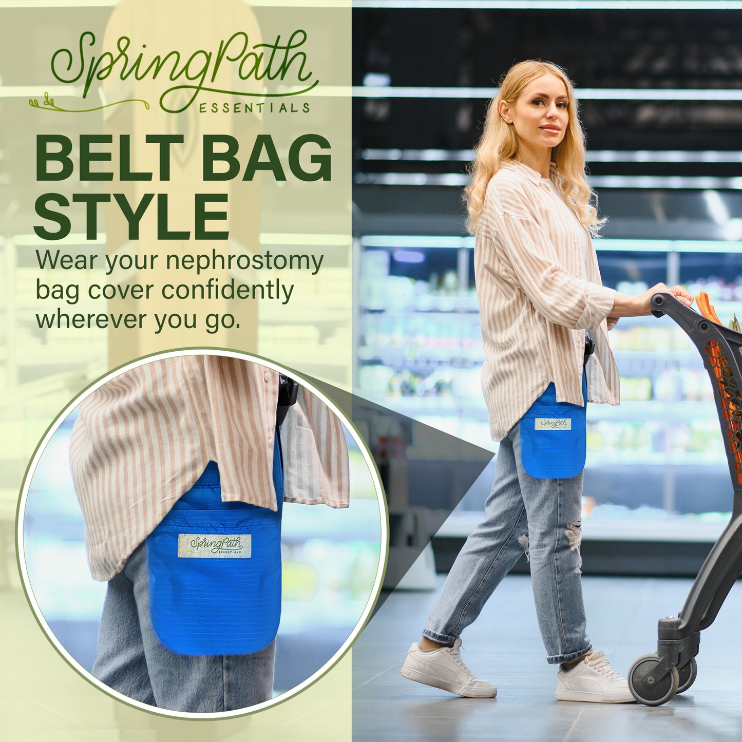 Double Nephrostomy Tube and Drainage Bag Cover - Royal Blue