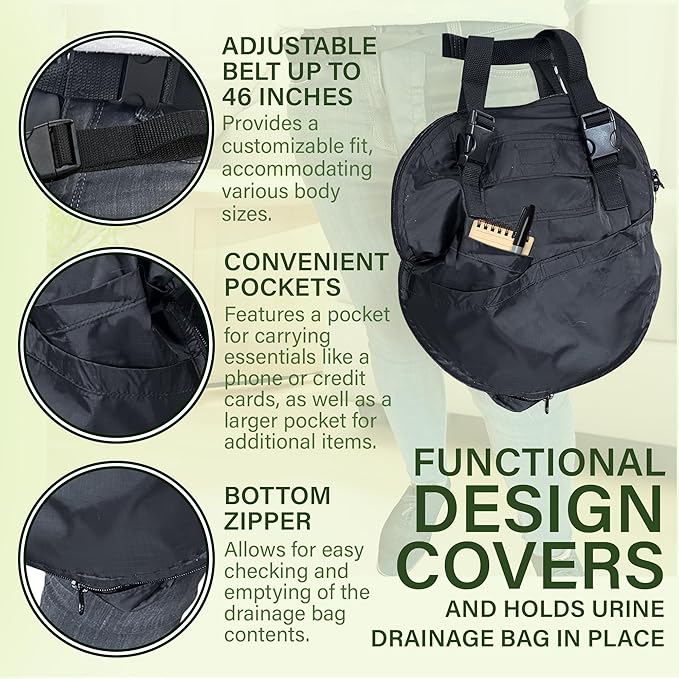 Comfort Companion Foley Catheter Bag Cover - 2000ml Drainage Bag Support System